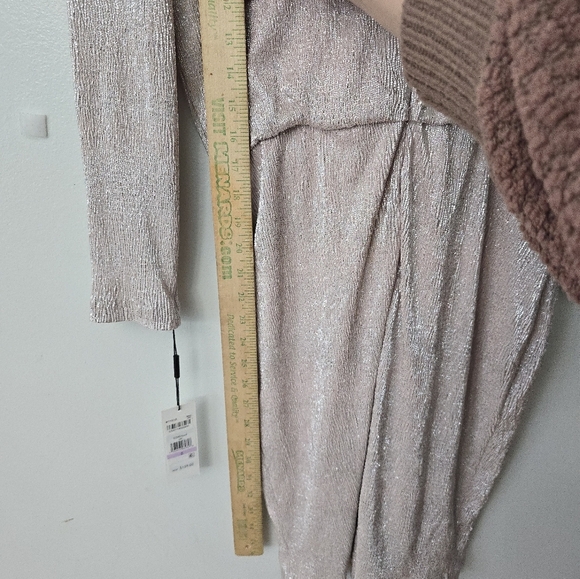 CALVIN KLEIN NEW Women's Metallic Textured Split Shoulder Blouson Sheath Dress 6 - Picture 11 of 11